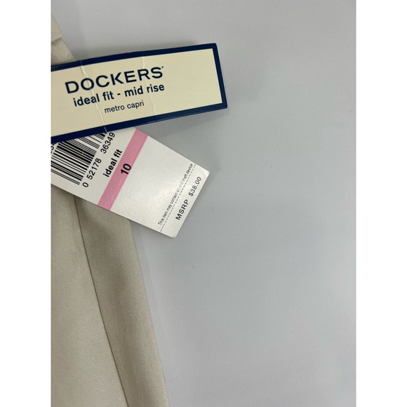 New Dockers Ideal Fit Mid Rise Metro Capri Stretch With Tags Size 10 Khaki - Picture 2 of 5